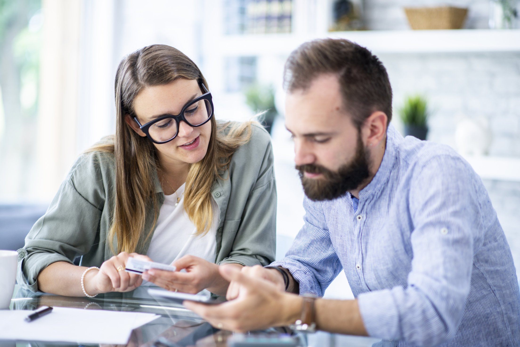 Young couple reviewing their personal finances